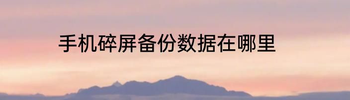 手机碎屏备份数据在哪里