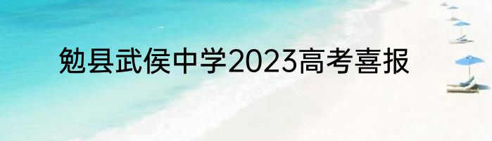 勉县武侯中学2023高考喜报