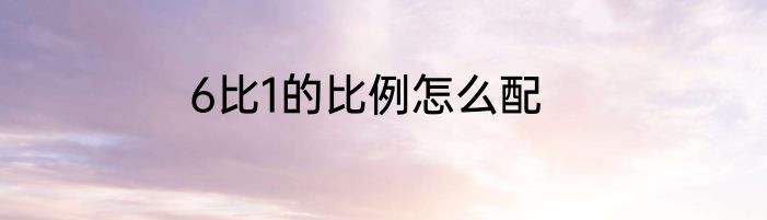 6比1的比例怎么配