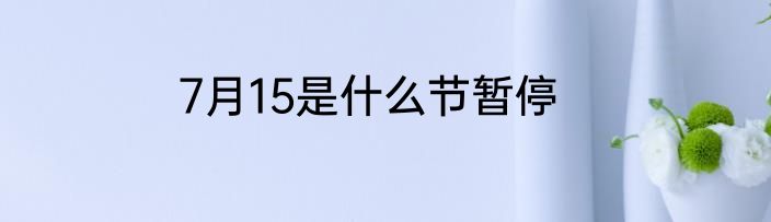 7月15是什么节暂停