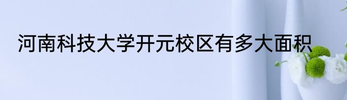 河南科技大学开元校区有多大面积