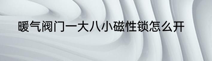 暖气阀门一大八小磁性锁怎么开