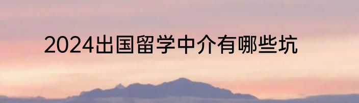 2024出国留学中介有哪些坑