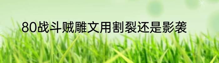 80战斗贼雕文用割裂还是影袭