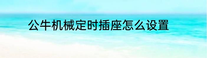 公牛机械定时插座怎么设置
