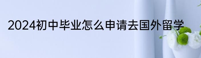 2024初中毕业怎么申请去国外留学