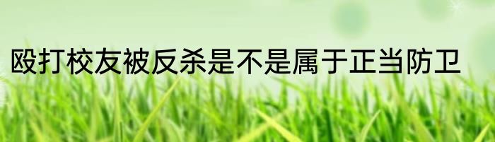 殴打校友被反杀是不是属于正当防卫