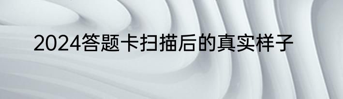 2024答题卡扫描后的真实样子