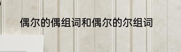 偶尔的偶组词和偶尔的尔组词