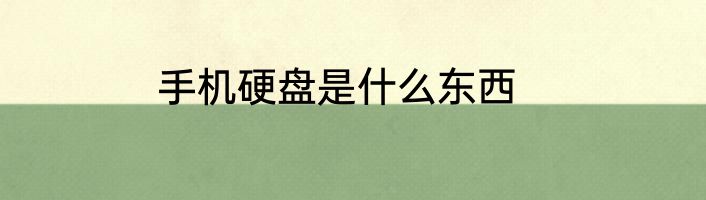 手机硬盘是什么东西