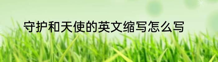 守护和天使的英文缩写怎么写