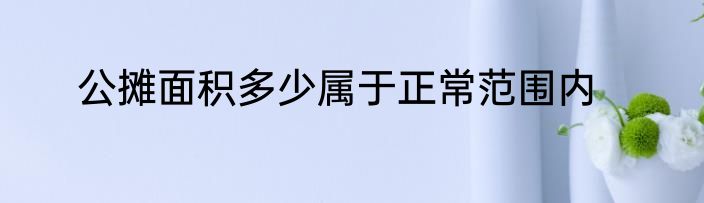 公摊面积多少属于正常范围内