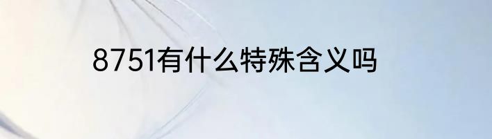 8751有什么特殊含义吗