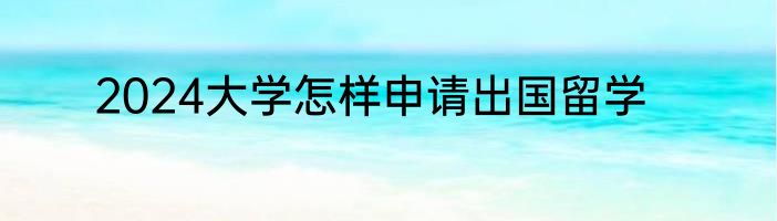2024大学怎样申请出国留学