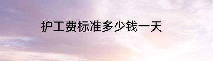 护工费标准多少钱一天