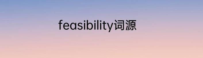 feasibility词源