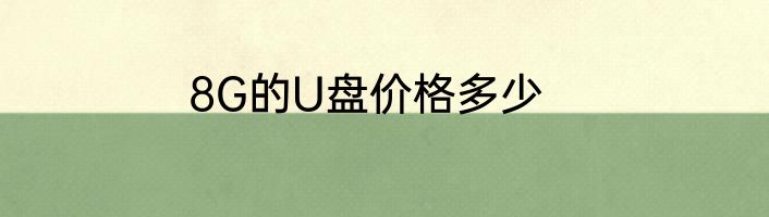 8G的U盘价格多少