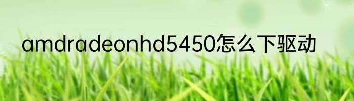 amdradeonhd5450怎么下驱动