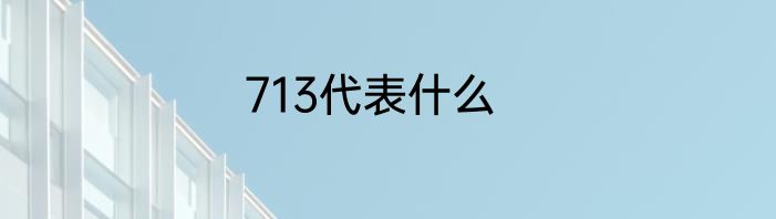 713代表什么