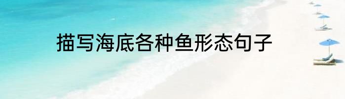 描写海底各种鱼形态句子