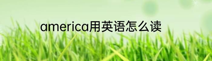 america用英语怎么读