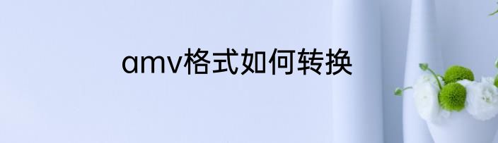 amv格式如何转换