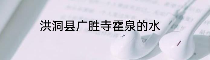 洪洞县广胜寺霍泉的水