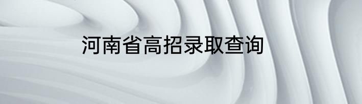 河南省高招录取查询