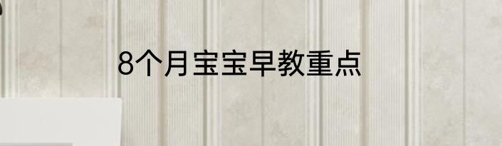 8个月宝宝早教重点