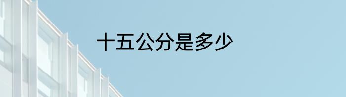 十五公分是多少