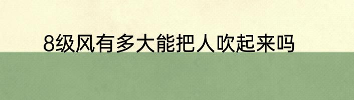 8级风有多大能把人吹起来吗