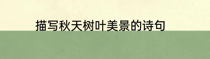 描写秋天树叶美景的诗句