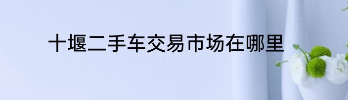 十堰二手车交易市场在哪里