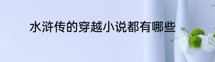 水浒传的穿越小说都有哪些