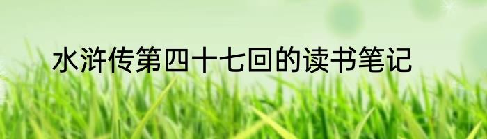 水浒传第四十七回的读书笔记