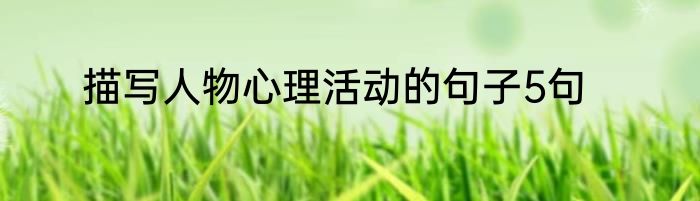 描写人物心理活动的句子5句