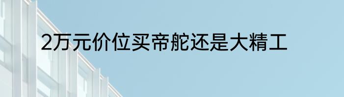2万元价位买帝舵还是大精工