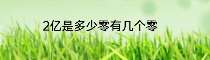 2亿是多少零有几个零