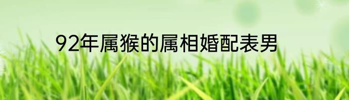 92年属猴的属相婚配表男
