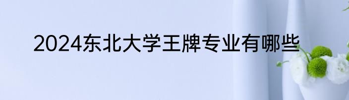 2024东北大学王牌专业有哪些