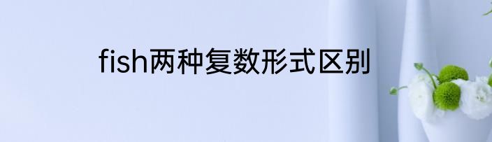 fish两种复数形式区别