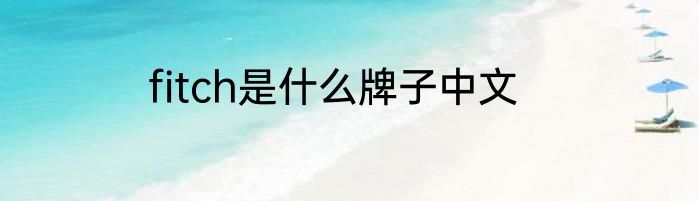 fitch是什么牌子中文