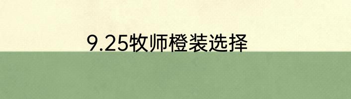 9.25牧师橙装选择