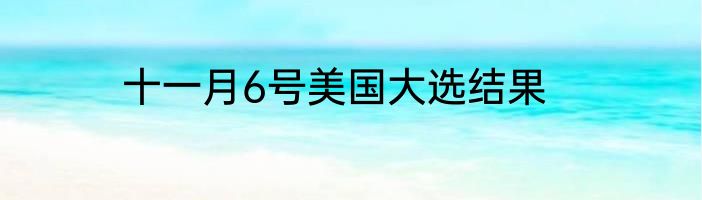 十一月6号美国大选结果