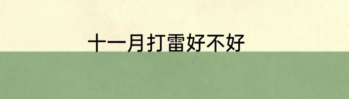 十一月打雷好不好