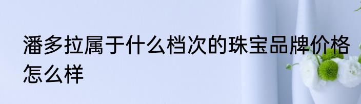 潘多拉属于什么档次的珠宝品牌价格怎么样
