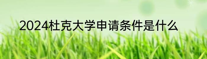 2024杜克大学申请条件是什么