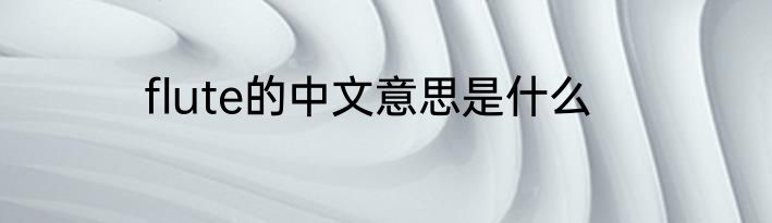 flute的中文意思是什么