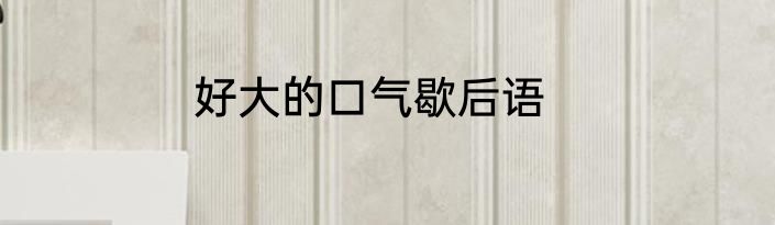 好大的口气歇后语