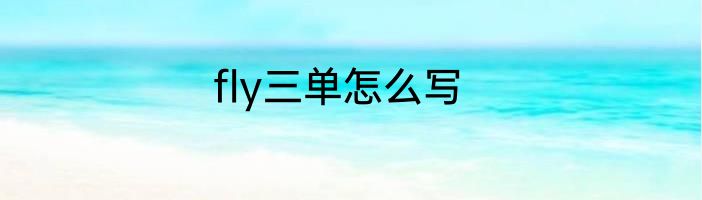fly三单怎么写